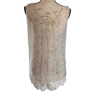 Cottage Bellambria Pastel Floral Womens Small Boho Popover Italy Sleeveless Top